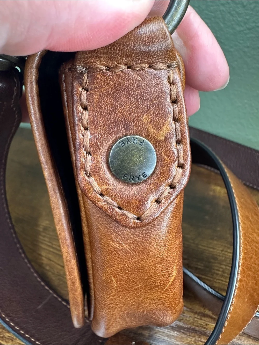 Frye Brown Genuine Leather Mini Crossbody Saddle Bag | Soft Leather